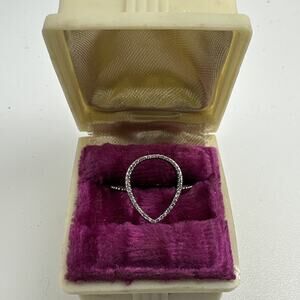 Pandora Sterling Silver Teardrop Open Halo Ring with Clear CZ – Size 5.5